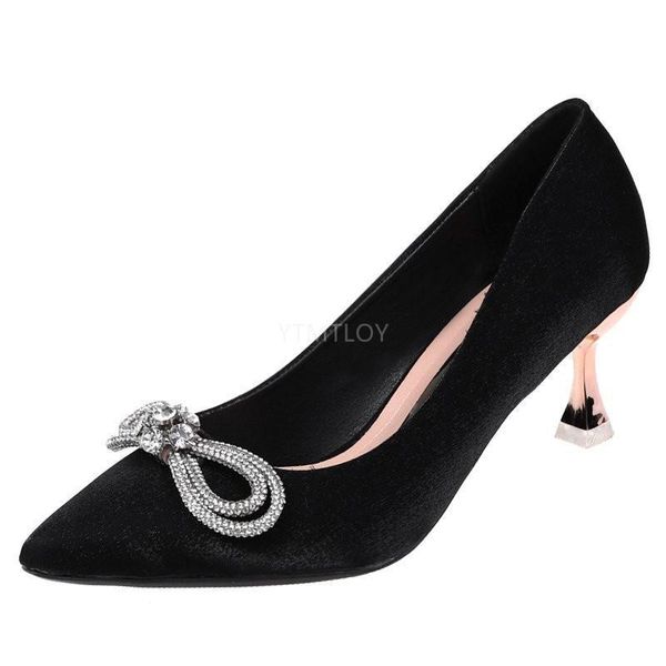 women shoes 2021 party crystal shallow butterfly-knot high heels elegant fashion pointed toe thin zapatos de mujer dress, Black
women shoes 2021 party crystal shallow butterfly-knot high heels elegant fashion pointed toe thin zapatos de mujer dress, Black