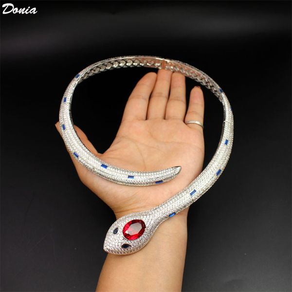 donia jewelry european and american fashion ferocious snake ruby necklace copper micro-inlaid zircon luxury designer necklace gift, Silver
donia jewelry european and american fashion ferocious snake ruby necklace copper micro-inlaid zircon luxury designer necklace gift, Silver