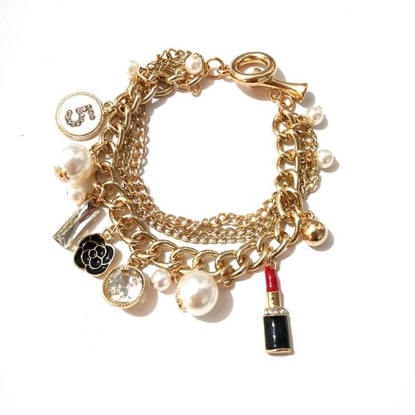 link, chain pearls tassel bracelets for women bijoux crystal no.5 luxury gift jewelry, Black
link, chain pearls tassel bracelets for women bijoux crystal no.5 luxury gift jewelry, Black