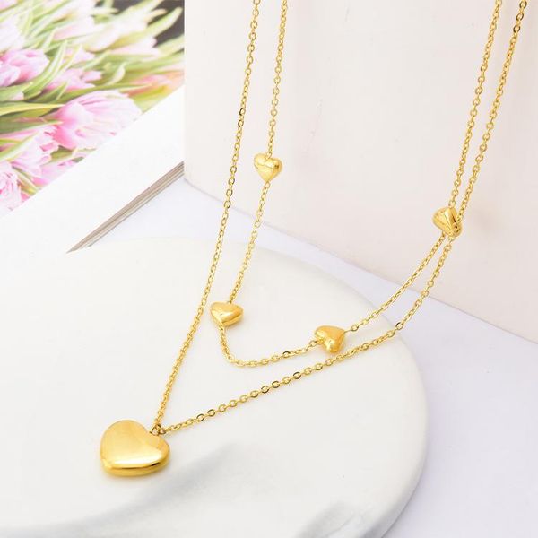 pendant necklaces korean fashion jewelry glossy heart necklace female simple 316l stainless steel double layer for women girls, Silver
pendant necklaces korean fashion jewelry glossy heart necklace female simple 316l stainless steel double layer for women girls, Silver
