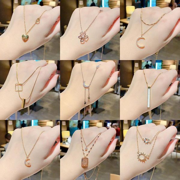 chains korean light luxury titanium steel necklace female design sense geometric pendant personality noble temperament accessories, Silver
chains korean light luxury titanium steel necklace female design sense geometric pendant personality noble temperament accessories, Silver