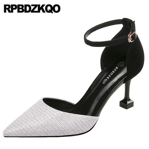 dress shoes silver glitter pumps scarpin high heels pink pointed toe female ankle strap stiletto 2021 sandals summer 3 inch ladies, Black
dress shoes silver glitter pumps scarpin high heels pink pointed toe female ankle strap stiletto 2021 sandals summer 3 inch ladies, Black