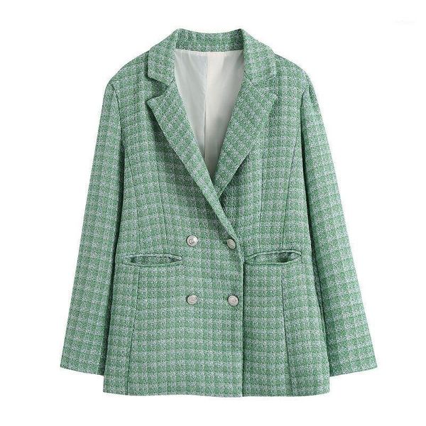 women's wool & blends woolen suit women blue plaid print blazer coat vintage double breasted long sleeve female outerwear chic, Black
women's wool & blends woolen suit women blue plaid print blazer coat vintage double breasted long sleeve female outerwear chic, Black