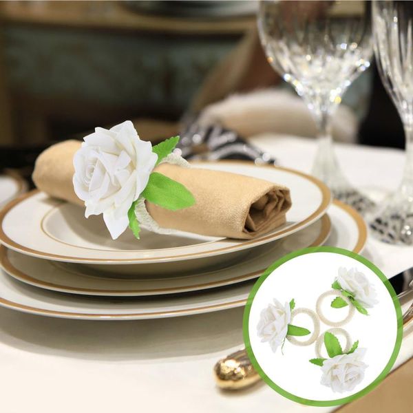 napkin rings 3 pcs party buckle creative holders rose decor