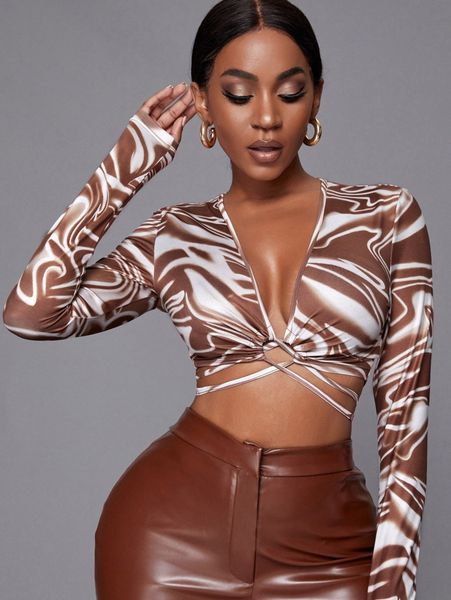 sxy marble print wrap crop r4ff#, White 
sxy marble print wrap crop r4ff#, White