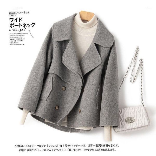women's wool & blends female 2021 autumn loose woolen solid coat casual long sleeve outwear women fashion overcoat mid-long korean jack, Black
women's wool & blends female 2021 autumn loose woolen solid coat casual long sleeve outwear women fashion overcoat mid-long korean jack, Black