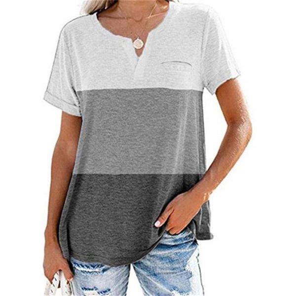 patchwork t-shirt short sleeve summer women cotton v neck harajuku casual loose t shirt female women's, White
patchwork t-shirt short sleeve summer women cotton v neck harajuku casual loose t shirt female women's, White