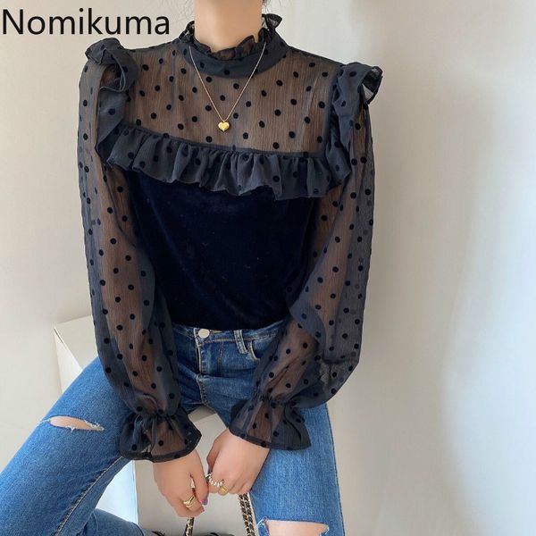 nomikuma gauze polka dot shirts women ruffle patchwork see through stand collar long sleeve blouse female korean style blusas 210514, White
nomikuma gauze polka dot shirts women ruffle patchwork see through stand collar long sleeve blouse female korean style blusas 210514, White