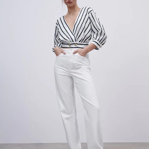 women's blouses & shirts summer ladies striped printed shirt short deep v-neck casual fashion blouse for women, White
women's blouses & shirts summer ladies striped printed shirt short deep v-neck casual fashion blouse for women, White