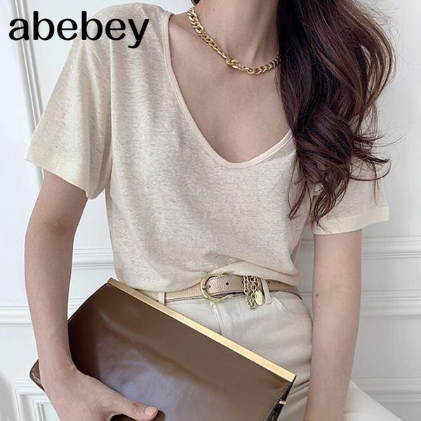 summer simple all-match v-neck short sleeve t-shirt loose casual thin solid color 2021 women's, White
summer simple all-match v-neck short sleeve t-shirt loose casual thin solid color 2021 women's, White
