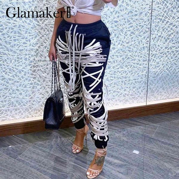 glamaker black casual fashion trousers women lace up personality fried street sportwear bottoms female sping summer pants 210414, Black;white
glamaker black casual fashion trousers women lace up personality fried street sportwear bottoms female sping summer pants 210414, Black;white