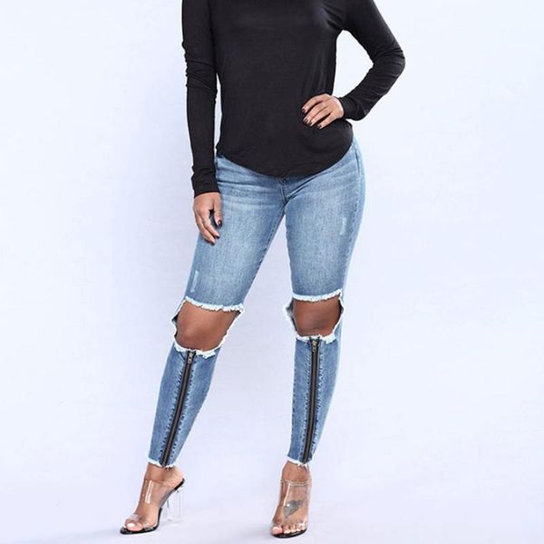 women's jeans 2021 ripped hole high street women waist skinny pencil blue denim pants knee zipper elastic stretch
women's jeans 2021 ripped hole high street women waist skinny pencil blue denim pants knee zipper elastic stretch