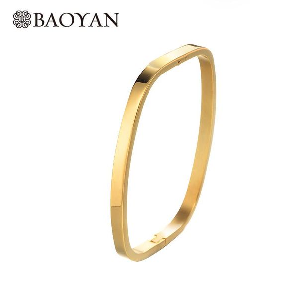 baoyan fashion simple geometric square gold bangle for women 316l stainless steel jewelry cuff bracelets bangles gift, Black
baoyan fashion simple geometric square gold bangle for women 316l stainless steel jewelry cuff bracelets bangles gift, Black