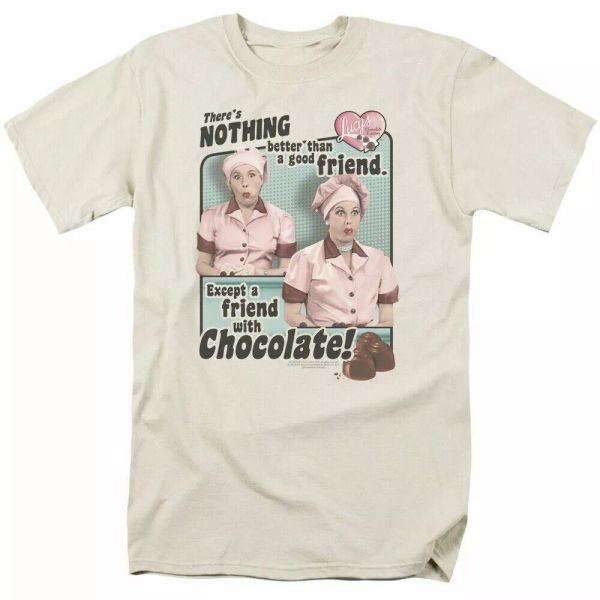 i love lucy friends & chocolate logo t shirt lucy mens licensed classic tv cream, White;black
i love lucy friends & chocolate logo t shirt lucy mens licensed classic tv cream, White;black