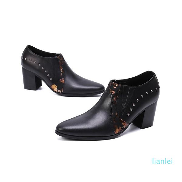 dress shoes 2021 real leather high heel men rivets increase height party male jazz dancer thick ankle boots 37-46, Black
dress shoes 2021 real leather high heel men rivets increase height party male jazz dancer thick ankle boots 37-46, Black
