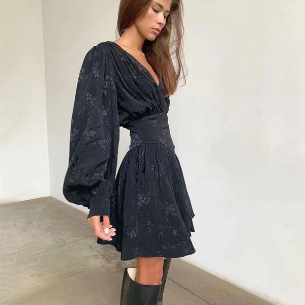 black floral saitn dress women long sleeve mini dress for spring autumn vintage elegant dress vestido elegante 210415, Black;gray
black floral saitn dress women long sleeve mini dress for spring autumn vintage elegant dress vestido elegante 210415, Black;gray