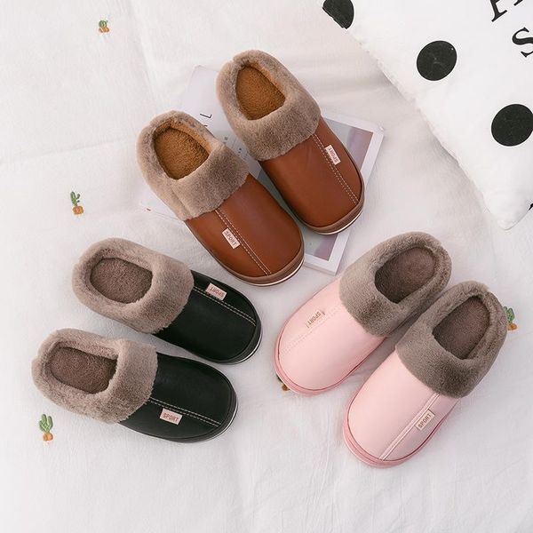 slippers winter men's and women's home non-slip soft wear-resistant thick-soled couple warm plush leather, Black
slippers winter men's and women's home non-slip soft wear-resistant thick-soled couple warm plush leather, Black
