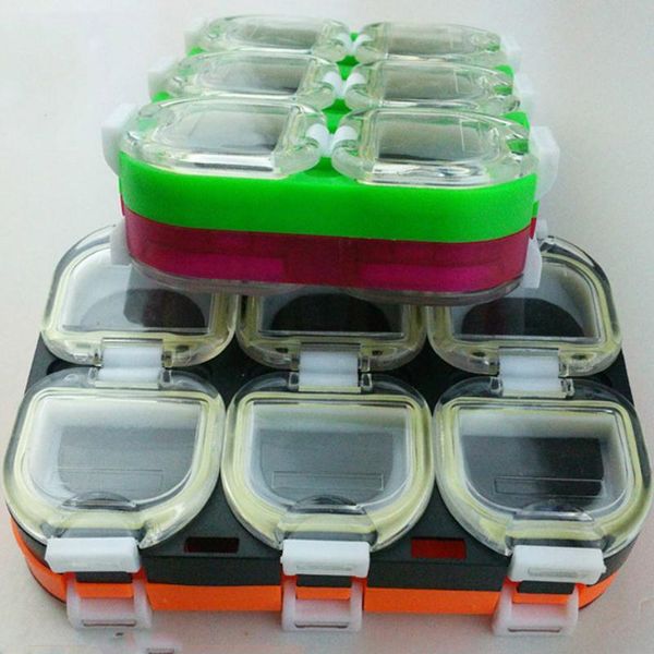 fishing accessories box with a magnet waterproof multi - color hook 6 cell plastic storage tackle
fishing accessories box with a magnet waterproof multi - color hook 6 cell plastic storage tackle
