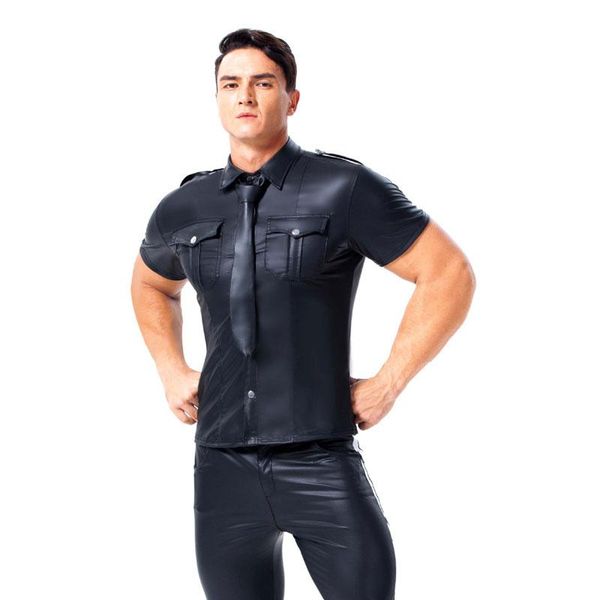men's t-shirts men blouse shirts soft faux leather man fashion uniform night clubwear punk corset gay wear, White;black
men's t-shirts men blouse shirts soft faux leather man fashion uniform night clubwear punk corset gay wear, White;black