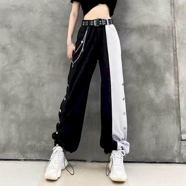 black white wide-leg pants women 2021 spring cargo punk high waist drape mopping trousers stitching streetwear casual women's & capris
black white wide-leg pants women 2021 spring cargo punk high waist drape mopping trousers stitching streetwear casual women's & capris