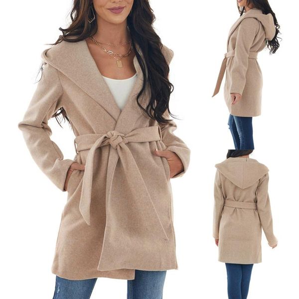 women's wool & blends elegant turn-down collar women jacket coats casual solid lace-up belted cardigan autumn winter long sleeve pocket, Black
women's wool & blends elegant turn-down collar women jacket coats casual solid lace-up belted cardigan autumn winter long sleeve pocket, Black