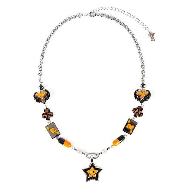 chains 2021 y2k trendy orange card five-pointed star smiling lucky pendant hip hop punk necklace for men women girl charm jewelry, Silver
chains 2021 y2k trendy orange card five-pointed star smiling lucky pendant hip hop punk necklace for men women girl charm jewelry, Silver