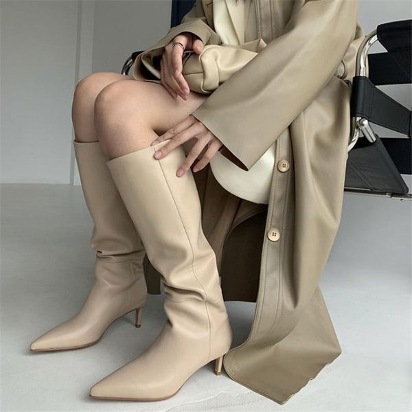 boots women stilettos heels genuine leather mid calf high heel pointed toe female fashion british wind warm mujer footwear, Black
boots women stilettos heels genuine leather mid calf high heel pointed toe female fashion british wind warm mujer footwear, Black