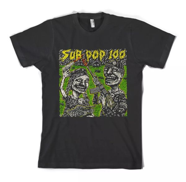 Sub Pop 100 t-shirt Brand New Sub Pop Professionally made + printed RARE, White;black 
Sub Pop 100 t-shirt Brand New Sub Pop Professionally made + printed RARE, White;black