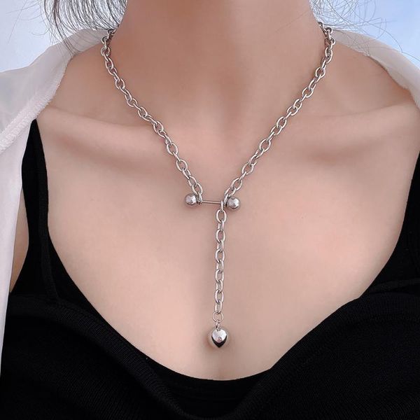 chains european and american jewelry stainless steel chain stitching necklace female titanium spherical pendant, Silver
chains european and american jewelry stainless steel chain stitching necklace female titanium spherical pendant, Silver