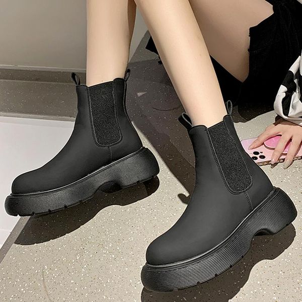 boots women's ankle pu leather elastic fabric 2021 fashtion platform round head splicing elasticity, Black
boots women's ankle pu leather elastic fabric 2021 fashtion platform round head splicing elasticity, Black