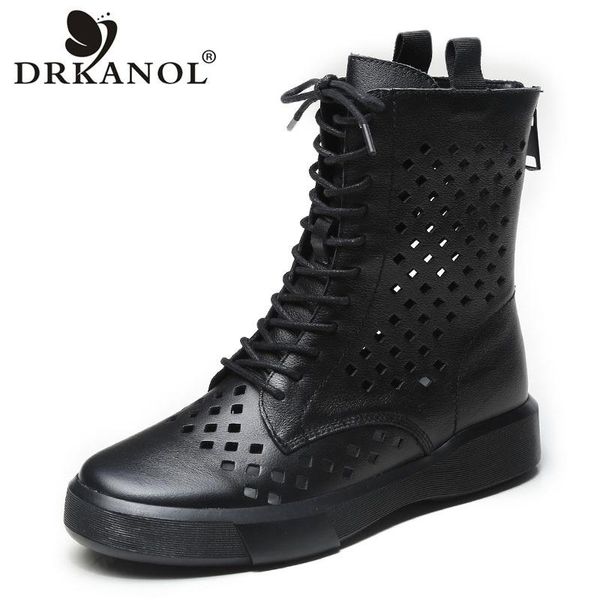genuine leather summer shoes women cool boots hollow breathable flat mid calf back zipper woman, Black
genuine leather summer shoes women cool boots hollow breathable flat mid calf back zipper woman, Black