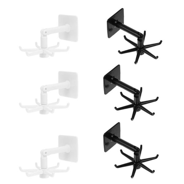 hangers & racks 6pcs rotating hanging hooks sundries shelves drilling