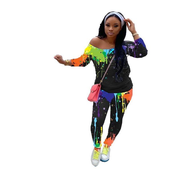tracksuits graffiti print one shoulder long sleeve tshirt and bodycon jogger pant fashion casual plus two piece 4xl, Gray
tracksuits graffiti print one shoulder long sleeve tshirt and bodycon jogger pant fashion casual plus two piece 4xl, Gray