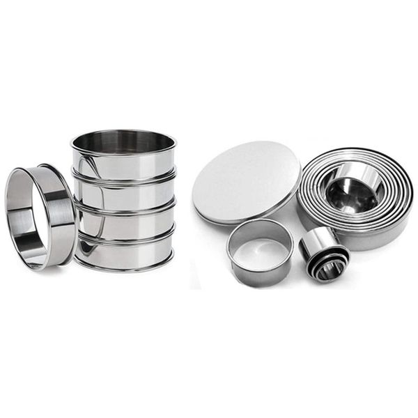 baking & pastry tools -11 pcs stainless steel mousse ring round cake mold 5 double rolled tart rings muffin crumpet
baking & pastry tools -11 pcs stainless steel mousse ring round cake mold 5 double rolled tart rings muffin crumpet