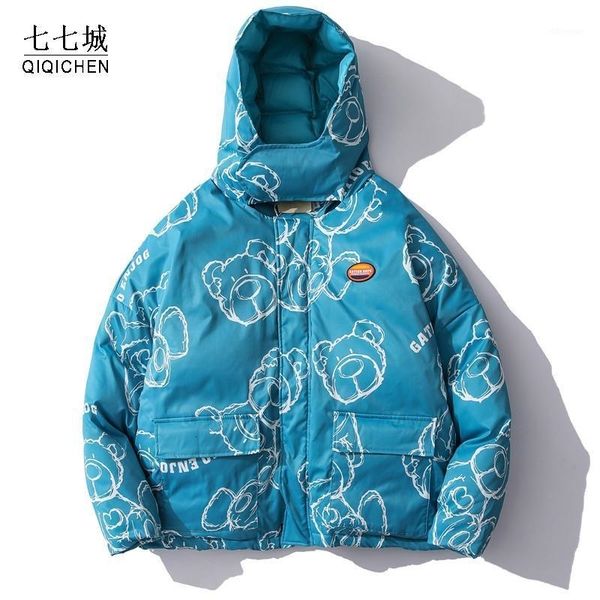 men's down & winter hip hop jackets men bear print removable hooded parka streetwear casual warm thick cotton padded parkas oversized c, Black
men's down & winter hip hop jackets men bear print removable hooded parka streetwear casual warm thick cotton padded parkas oversized c, Black