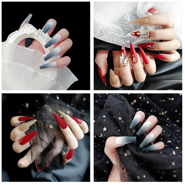 false nails 24pcs/set fake full coverage press on matte ballerina diy tools nail manicure coffin tips gradient art y1i0, Red;gold
false nails 24pcs/set fake full coverage press on matte ballerina diy tools nail manicure coffin tips gradient art y1i0, Red;gold