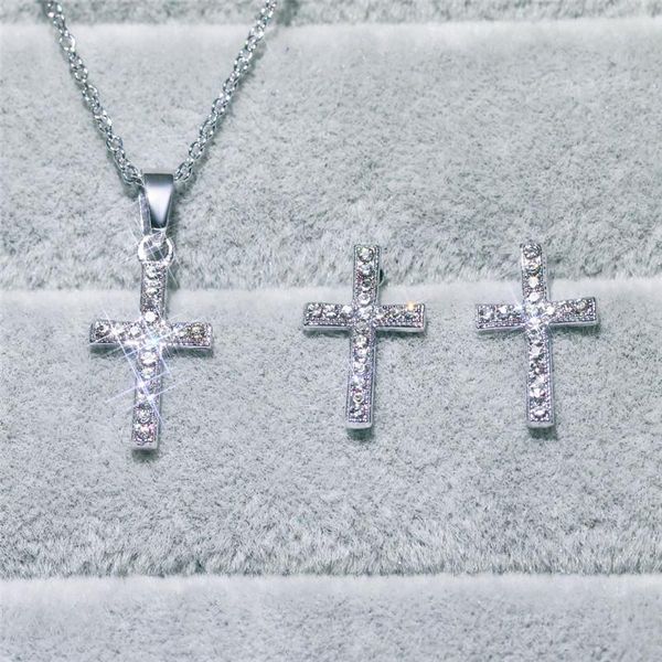 luxury female white crystal jewelry set charm silver color stud earrings for women hip hop cross zircon wedding chain necklace &
luxury female white crystal jewelry set charm silver color stud earrings for women hip hop cross zircon wedding chain necklace &