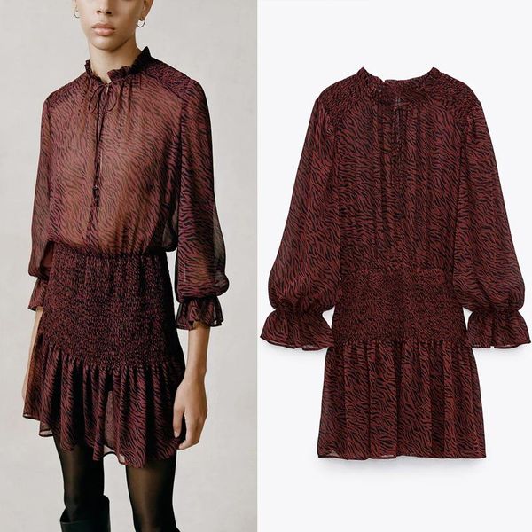women animal print elegant mini dress 2021 female long puff sleeve ruffle vintage red dresses fashion elastic party casual, Black;gray
women animal print elegant mini dress 2021 female long puff sleeve ruffle vintage red dresses fashion elastic party casual, Black;gray