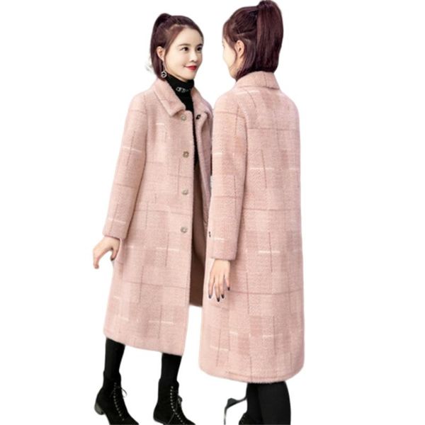 women's wool & blends gold mink cashmere coat women winter jacket thick warm woolen imitation water velvet jackets plaid coats ff1138, Black
women's wool & blends gold mink cashmere coat women winter jacket thick warm woolen imitation water velvet jackets plaid coats ff1138, Black
