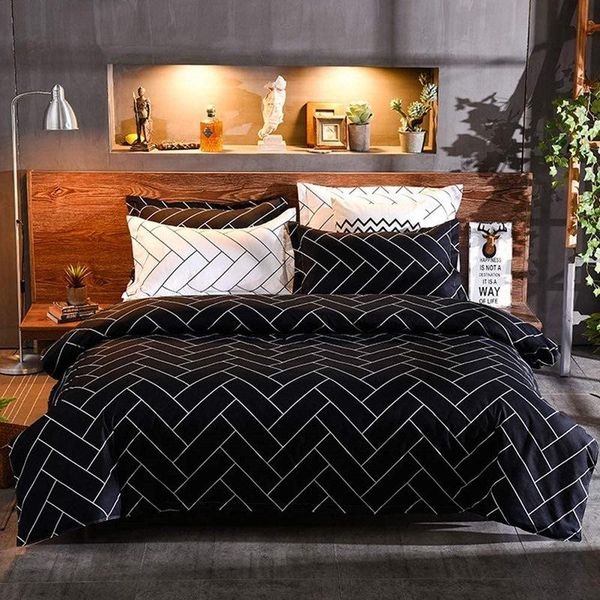 simple style bed linen set white black printing duvet cover quilt pillowcase us twin king bedding for adults sets
simple style bed linen set white black printing duvet cover quilt pillowcase us twin king bedding for adults sets