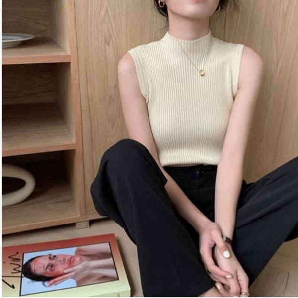 summer women knitted turtleneck tank sleeveless slim female sleveless vest casual camis 210515, White
summer women knitted turtleneck tank sleeveless slim female sleveless vest casual camis 210515, White