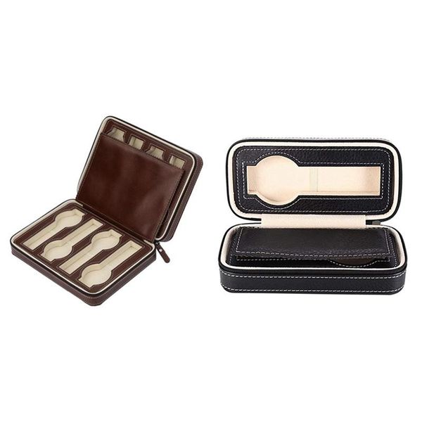 watch boxes & cases 2 pcs grids pu leather travel storage case zipper wristwatch box, black brown, Black;blue
watch boxes & cases 2 pcs grids pu leather travel storage case zipper wristwatch box, black brown, Black;blue