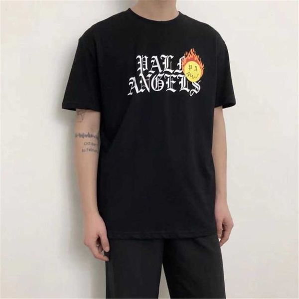 pa fashion brand angel burning flame smiley face letter printing short sleeve men's and women's same loose bf style casual t-shirt, White
pa fashion brand angel burning flame smiley face letter printing short sleeve men's and women's same loose bf style casual t-shirt, White