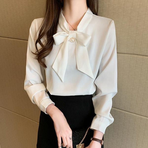 women's blouses & shirts #5016 white beige blue office blouse women bow collar casual satin femme long sleeves slim and elegant
women's blouses & shirts #5016 white beige blue office blouse women bow collar casual satin femme long sleeves slim and elegant