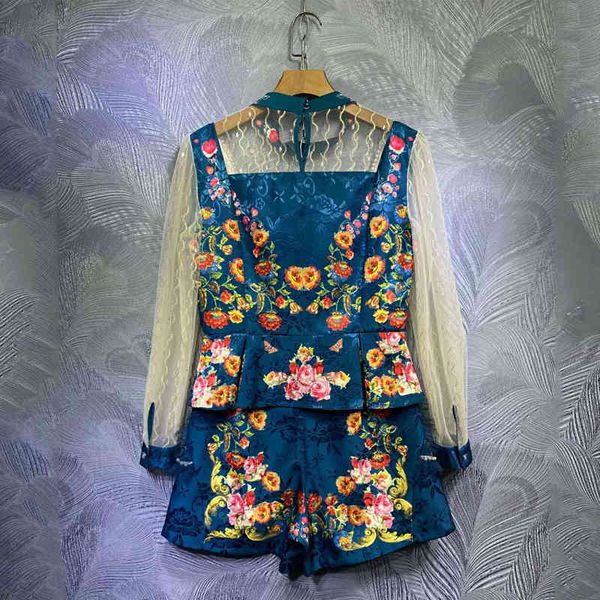 pants seqinyy blue set 2021 summer fashion design female track knitted shirt + shorts dobby flowers vintage suit printing, White
pants seqinyy blue set 2021 summer fashion design female track knitted shirt + shorts dobby flowers vintage suit printing, White