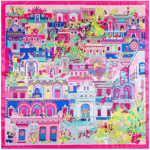 scarves spring 90x90cm house building pattern small square silk scarf women neckerchief large office lady gift, Blue;gray
scarves spring 90x90cm house building pattern small square silk scarf women neckerchief large office lady gift, Blue;gray