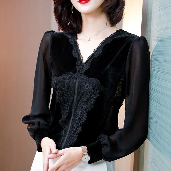 women's t-shirt tshirts casual solid color lace long sleeves chiffon plus size loose pullover v neck tunic splicing, White
women's t-shirt tshirts casual solid color lace long sleeves chiffon plus size loose pullover v neck tunic splicing, White