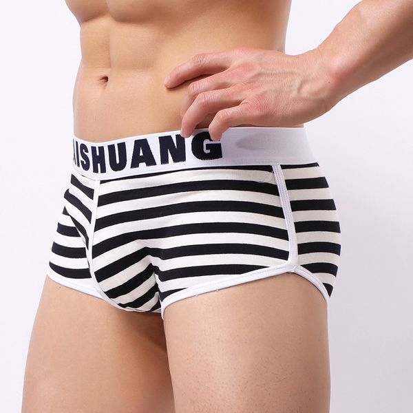 men's boxer cotton sweat absorbing middle waist pure men's underwear, Black;white
men's boxer cotton sweat absorbing middle waist pure men's underwear, Black;white