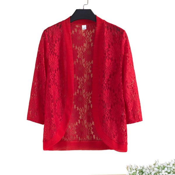 women's jackets plus size lace cardigan summer thin coat seven-quarter sleeve sunscreen clothing temperament lady small shawl, Black;brown
women's jackets plus size lace cardigan summer thin coat seven-quarter sleeve sunscreen clothing temperament lady small shawl, Black;brown