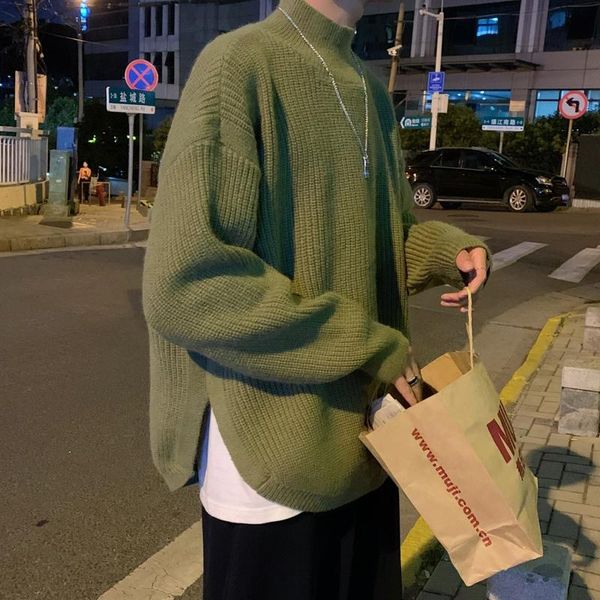 men's sweaters spring autumn winter pullover sweater mock neck solid long sleeve loose clothing m46, White;black
men's sweaters spring autumn winter pullover sweater mock neck solid long sleeve loose clothing m46, White;black